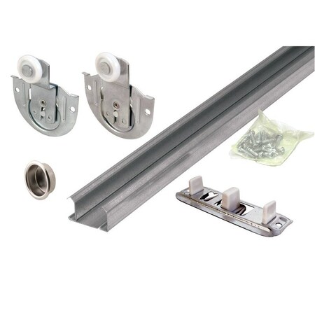 Prime-Line Prime-Line 72 in. L Galvanized Silver Plastic/Steel By-Pass Door Hardware Set 1 pk 163591